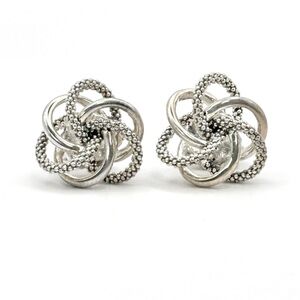 Lagos Caviar Sterling Silver Love Knot Stud Earrings